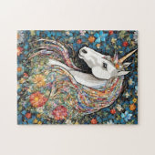 Eenhoorn Mythische Paard Bloemenpuzzel Legpuzzel (Horizontaal)