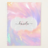 Eenhoorn Naam Monogram Holograaf Prinses Quinceañe Planner (Voorkant)