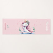 Eenhoorn Namaste Yoga Schattige Grappig Roze Naam  Yogamat (Voorkant (horizontaal))