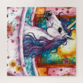 Eenhoorn nemen een bad puzzel legpuzzel (Horizontaal)