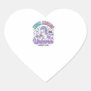 Eenhoorn Neon Arcade Eenhoorn Retro Stijl Product Hart Sticker