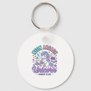 Eenhoorn Neon Arcade Eenhoorn Retro Stijl Product Sleutelhanger