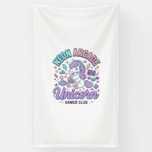 Eenhoorn Neon Arcade Eenhoorn Retro Stijl Product Spandoek