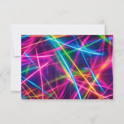 Eenhoorn Neon Verjaardagsfeest Dank u Foto Bedankkaart (Achterkant)