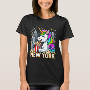 Eenhoorn New York Popcorn Verenigde Staten Amerika T-shirt