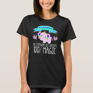 Eenhoorn Olifant ELECORN Meisjes Vrouwen Liefde Fa T-shirt