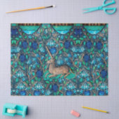 EENHOORN ONDER BLAUWE BLOEMEN Aqua Blue Green Bloe Tissuepapier (Craft)