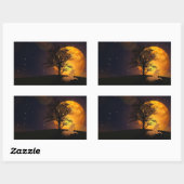 Eenhoorn onder boom in maanlicht Sticker (Vel)