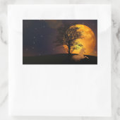 Eenhoorn onder boom in maanlicht Sticker (Tas)