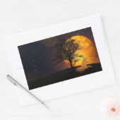 Eenhoorn onder boom in maanlicht Sticker (Envelop)