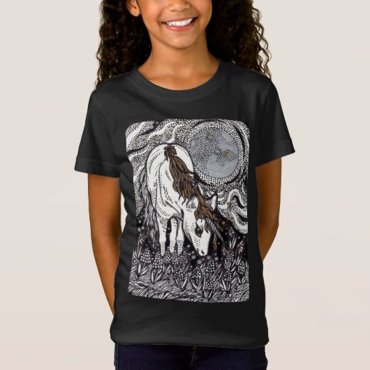 Eenhoorn onder de maan t-shirt (Voorkant)