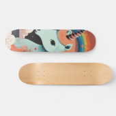Eenhoorn onder regenboog & onder harten persoonlijk skateboard (Horizontaal)
