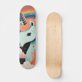 Eenhoorn onder regenboog & onder harten persoonlijk skateboard (Voorkant)