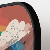 Eenhoorn onder regenboog & onder harten pickleball paddle (Links Detail)