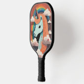 Eenhoorn onder regenboog & onder harten pickleball paddle (Links)