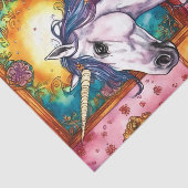 Eenhoorn Ontspannen in een badkuip Decoupage Tissuepapier (Detail)