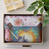 Eenhoorn Ontspannen in een badkuip Decoupage Tissuepapier (Geschenk)