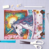 Eenhoorn Ontspannen in een badkuip Decoupage Tissuepapier (Craft)