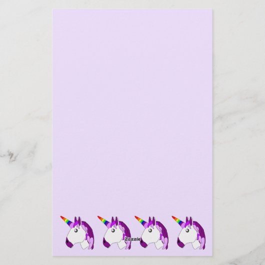 Eenhoorn ontwerp gepersonaliseerd briefpapier (Achterkant)