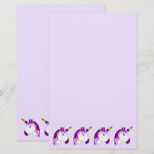 Eenhoorn ontwerp gepersonaliseerd briefpapier (Voorkant / Achterkant)