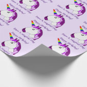 Eenhoorn ontwerp gepersonaliseerd cadeaupapier (Hoek)