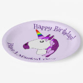 Eenhoorn ontwerp gepersonaliseerd papieren bordje (Gekanteld)