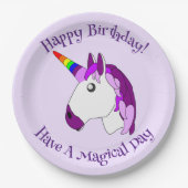 Eenhoorn ontwerp gepersonaliseerd papieren bordje (Voorkant)