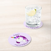 Eenhoorn ontwerp gepersonaliseerd ronde kartonnen onderzetter (Insitu)