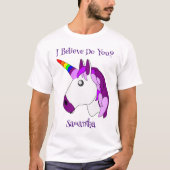 Eenhoorn ontwerp gepersonaliseerd t-shirt (Voorkant)