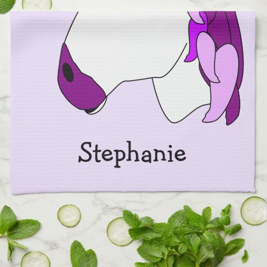 Eenhoorn ontwerp gepersonaliseerd theedoek (Gevouwen)