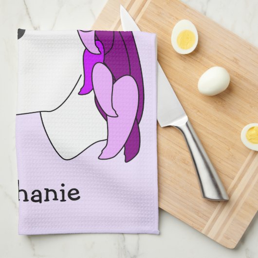 Eenhoorn ontwerp gepersonaliseerd theedoek (Quarter Fold)