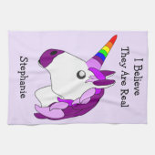 Eenhoorn ontwerp gepersonaliseerd theedoek (Horizontaal)