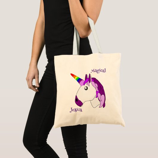 Eenhoorn ontwerp gepersonaliseerd tote bag (Voorkant (product))