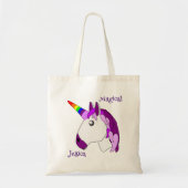 Eenhoorn ontwerp gepersonaliseerd tote bag (Voorkant)