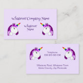 Eenhoorn ontwerp gepersonaliseerd visitekaartje (Voorkant / Achterkant)