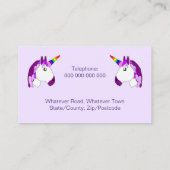 Eenhoorn ontwerp gepersonaliseerd visitekaartje (Achterkant)