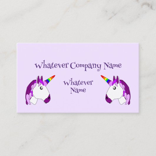 Eenhoorn ontwerp gepersonaliseerd visitekaartje (Voorkant)