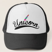 Eenhoorn Ontwerp Regenboog Woordletters Trucker Pet (Voorkant)