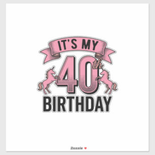 Eenhoorn Ontwerp voor 40e Verjaardag met Vintage G Sticker