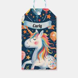 Eenhoorn ontwerp voor kinderen cadeaulabel