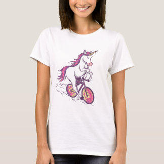 Eenhoorn op een fiets t-shirt
