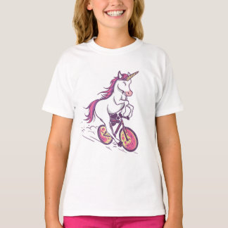 Eenhoorn op een fiets t-shirt