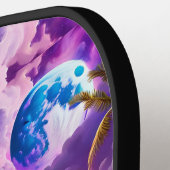 Eenhoorn op Fantasy Tropical Beach Pickleball Paddle (Links Detail)