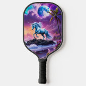 Eenhoorn op Fantasy Tropical Beach Pickleball Paddle (Achterkant)