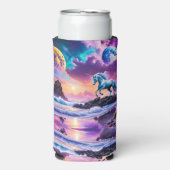 Eenhoorn op Fantasy Tropical Beach Seltzer Blikjeskoeler (Seltzer Voorkant)