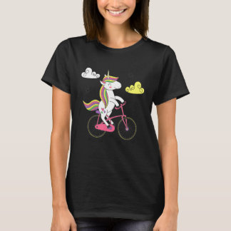 eenhoorn op fiets t-shirt