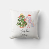 Eenhoorn op maat gemaakt kerstkussen voor meisjes kussen (Voorkant)