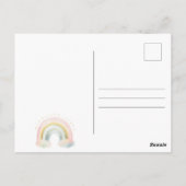 Eenhoorn op Rainbow Baby shower Briefkaart Invitat (Achterkant)