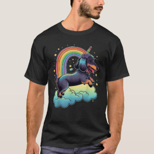 Eenhoorn op Rainbow Eenhoorn Dachshund T S T-shirt