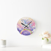 Eenhoorn op Regenboog Bewerkbare Naam Klok (Huis)